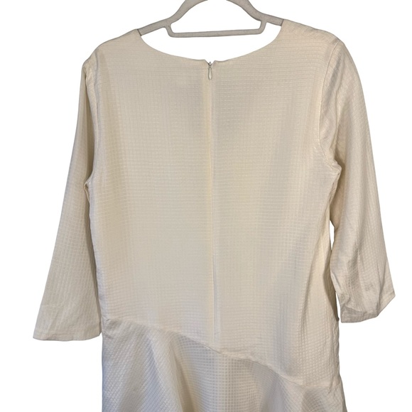 Club Monaco Cream Silk Wool Textured Dress Size S or M Minimalist Neutral - Picture 11 of 12